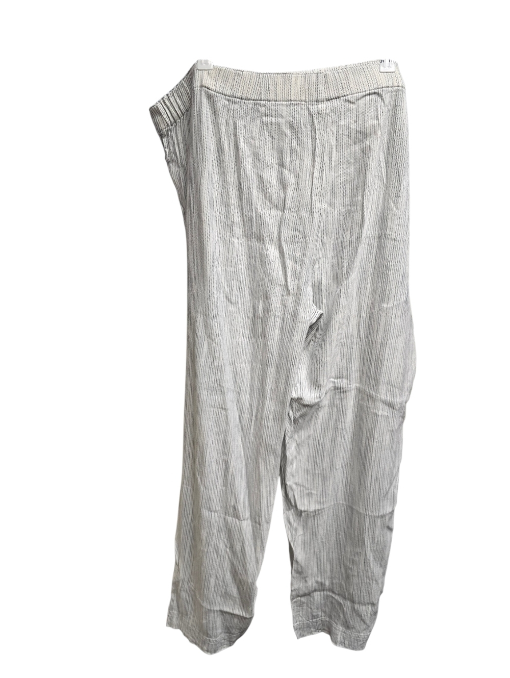 J. Jill Linen Blend Stretch Pull On Pants Sz. 18 White Gray Striped Women's